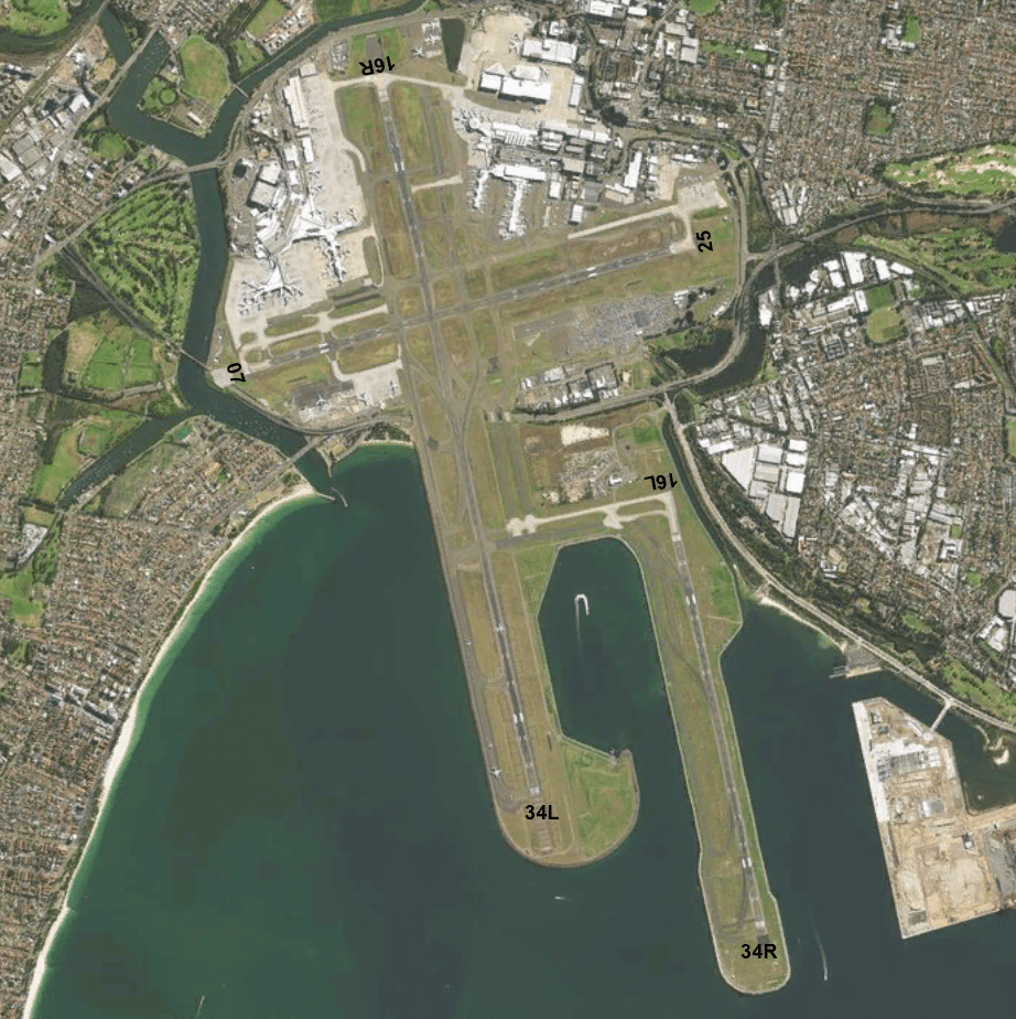 Sydney Airport Runway Map