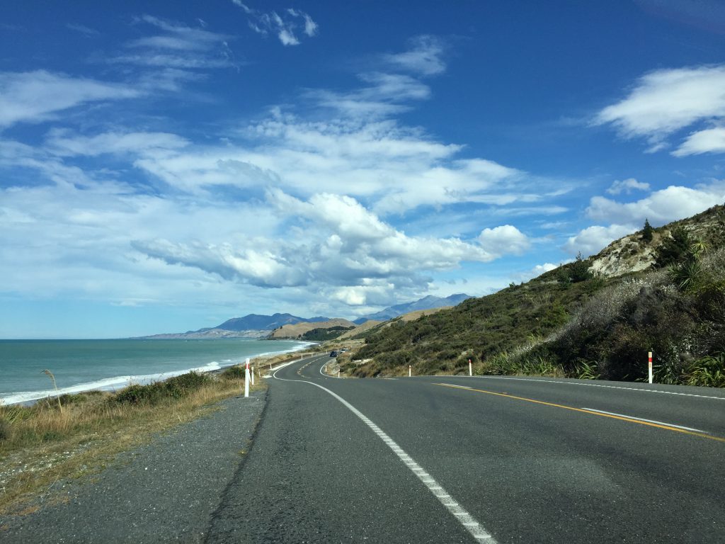 Pacific Ocean next to Highway 1